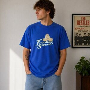 Vintage Y2K Family Guy T Shirt Freakin Sweet Peter Griffin Tee Men's Large Blue